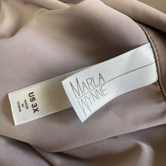 MarlaWynne Blouse ALine Collared Long Sleeve Button Up Back Pleat Rose 3XL XXXL - Picture 6 of 12